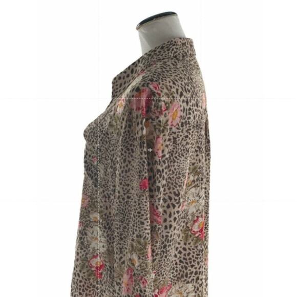 Nanette Blouse Womens XL AOP Lepore Animal Print Long Sleeve Button Front Preppy - Picture 4 of 6